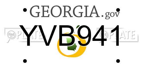 YVB941 Georgia License Plate
