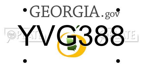 YVG388 Georgia License Plate