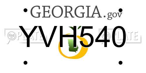 YVH540 Georgia License Plate
