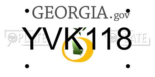 YVK118 Georgia License Plate