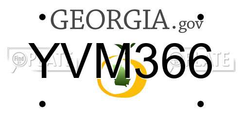 YVM366 Georgia License Plate