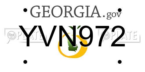 YVN972 Georgia License Plate
