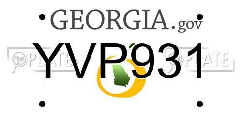 YVP931 Georgia License Plate