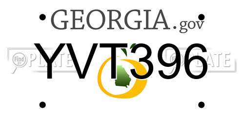 YVT396 Georgia License Plate