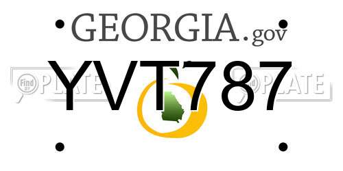 YVT787 Georgia License Plate
