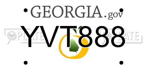 YVT888 Georgia License Plate