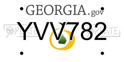 YVV782 Georgia License Plate