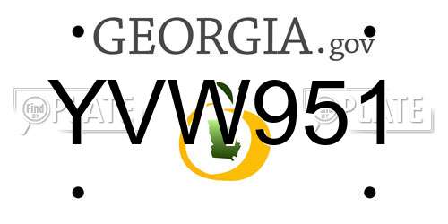 YVW951 Georgia License Plate