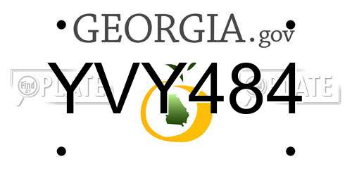 YVY484 Georgia License Plate