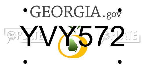 YVY572 Georgia License Plate