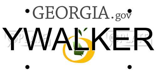 YWALKER Georgia License Plate