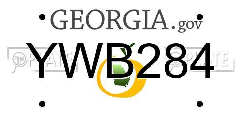YWB284 Georgia License Plate