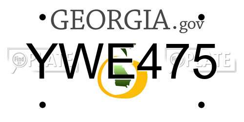 YWE475 Georgia License Plate