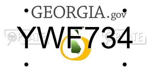 YWF734 Georgia License Plate