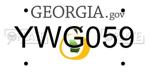 YWG059 Georgia License Plate