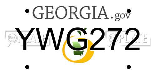 YWG272 Georgia License Plate