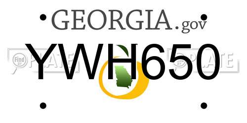 YWH650 Georgia License Plate