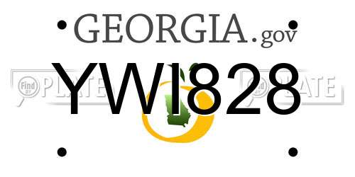 YWI828 Georgia License Plate