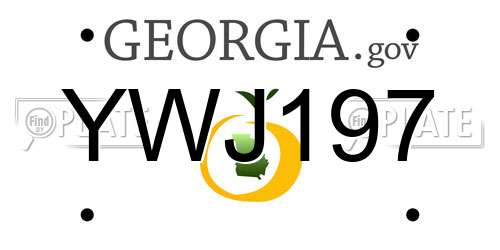 YWJ197 Georgia License Plate