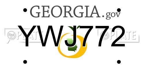 YWJ772 Georgia License Plate