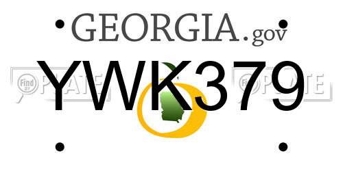 YWK379 Georgia License Plate