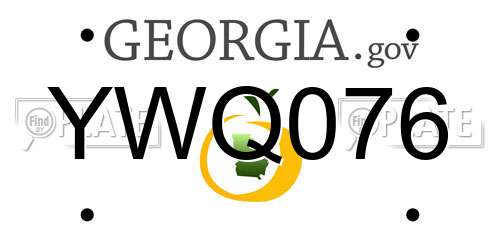 YWQ076 Georgia License Plate