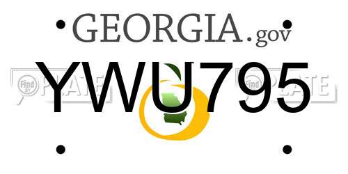 YWU795 Georgia License Plate