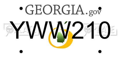 YWW210 Georgia License Plate
