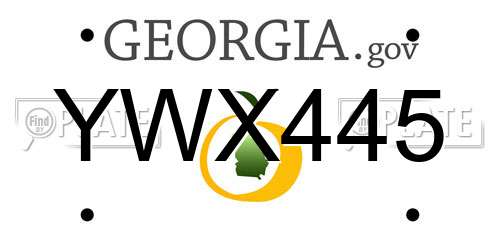 YWX445 Georgia License Plate