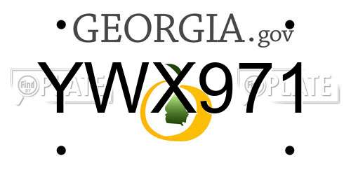 YWX971 Georgia License Plate