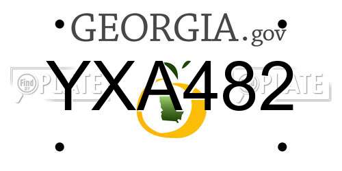 YXA482 Georgia License Plate