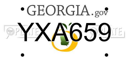 YXA659 Georgia License Plate