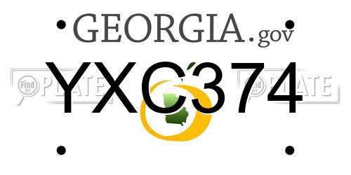 YXC374 Georgia License Plate