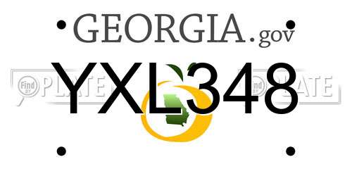 YXL348 Georgia License Plate
