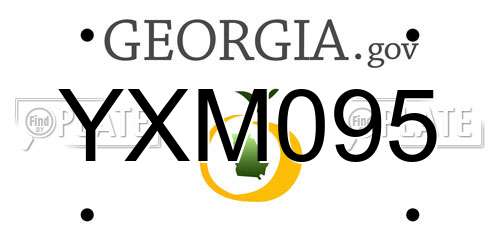 YXM095 Georgia License Plate