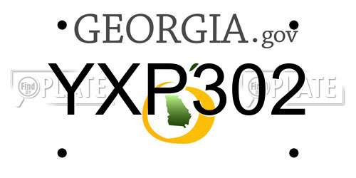 YXP302 Georgia License Plate