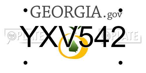 YXV542 Georgia License Plate