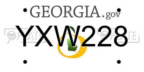 YXW228 Georgia License Plate