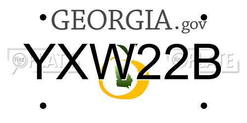 YXW22B Georgia License Plate