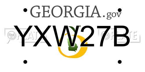 YXW27B Georgia License Plate