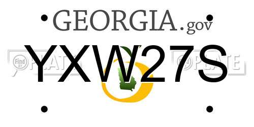 YXW27S Georgia License Plate