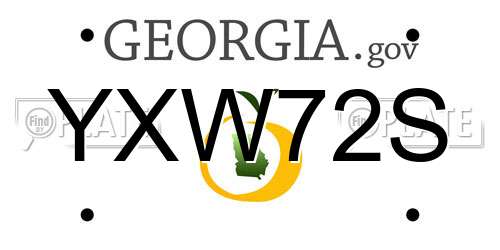 YXW72S Georgia License Plate