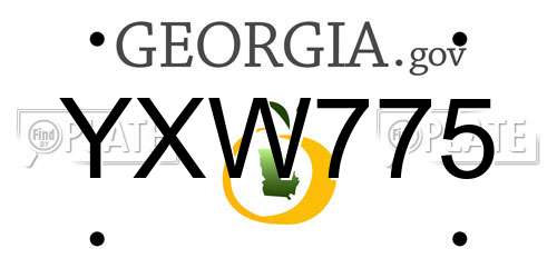 YXW775 Georgia License Plate