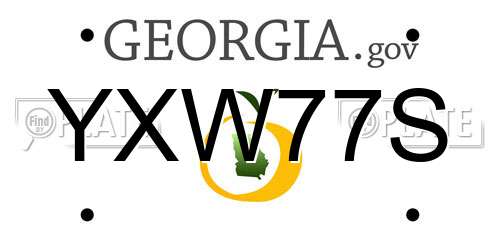 YXW77S Georgia License Plate