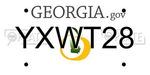 YXWT28 Georgia License Plate