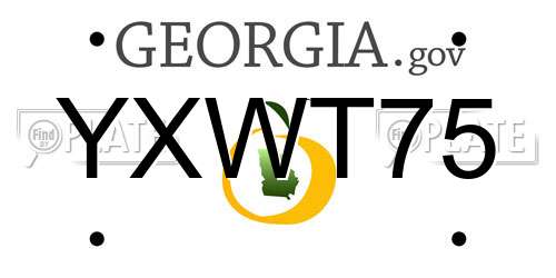 YXWT75 Georgia License Plate