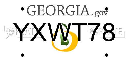 YXWT78 Georgia License Plate