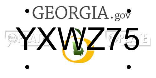 YXWZ75 Georgia License Plate