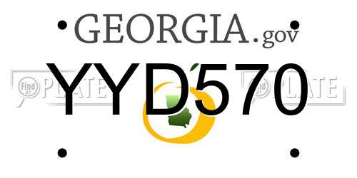 YYD570 Georgia License Plate