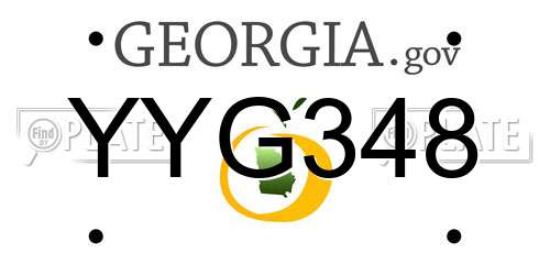 YYG348 Georgia License Plate